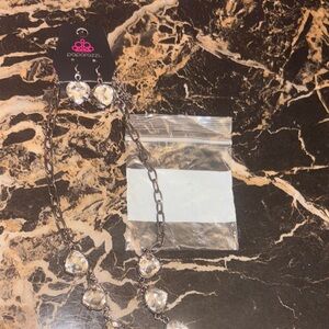 Paparazzi Silver Necklace with Clear Gems